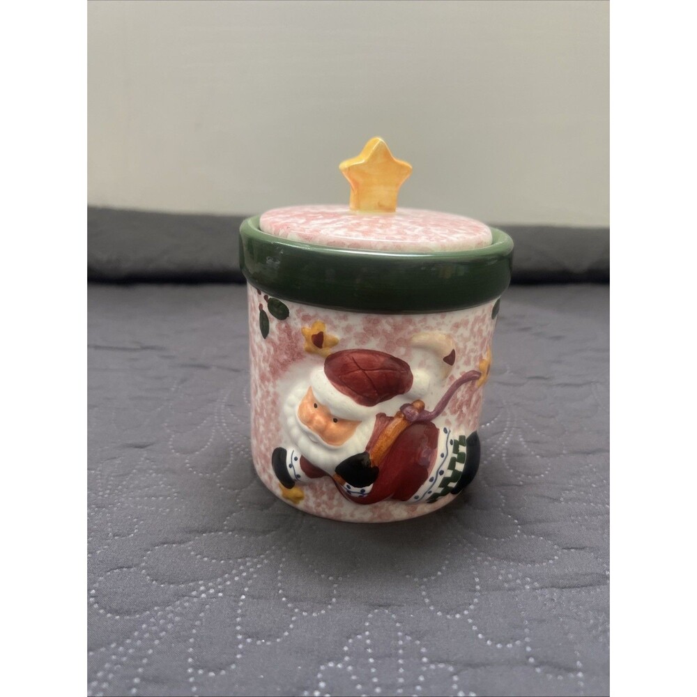 Great American Opportunity Vintage Christmas Holiday Flying Santa Candle NEW Jar